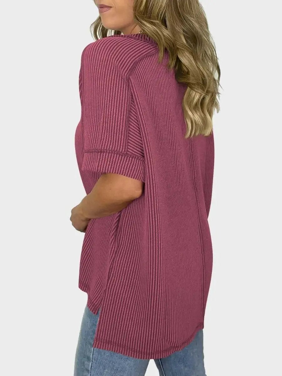 T-Shirts Trendsi Lovelet V-Neck Tee Women's Everyday Top: Soft Texture, Versatile Fit