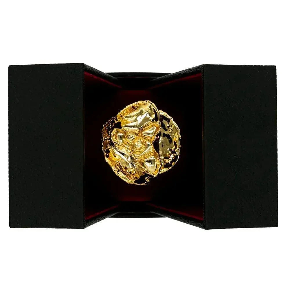 24K Gold Dipped Rose 7" In Onyx Luxury Black vegan Leather Gift Box