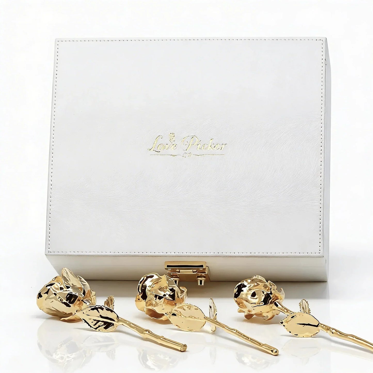 Customizable Trio of Gold, Silver or Platinum 7" Roses – A Gift No One Forgets