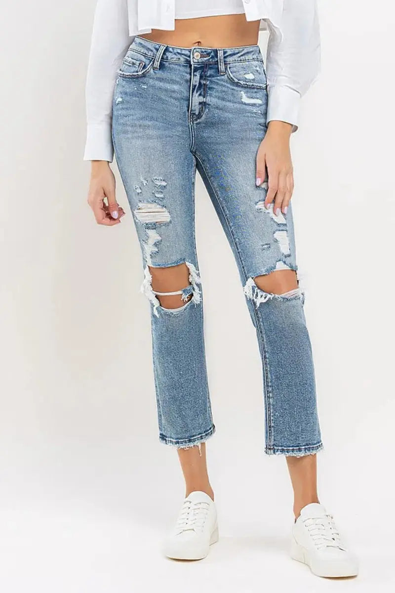 Jeans - High Rise Comfort Fit - Slim Straight