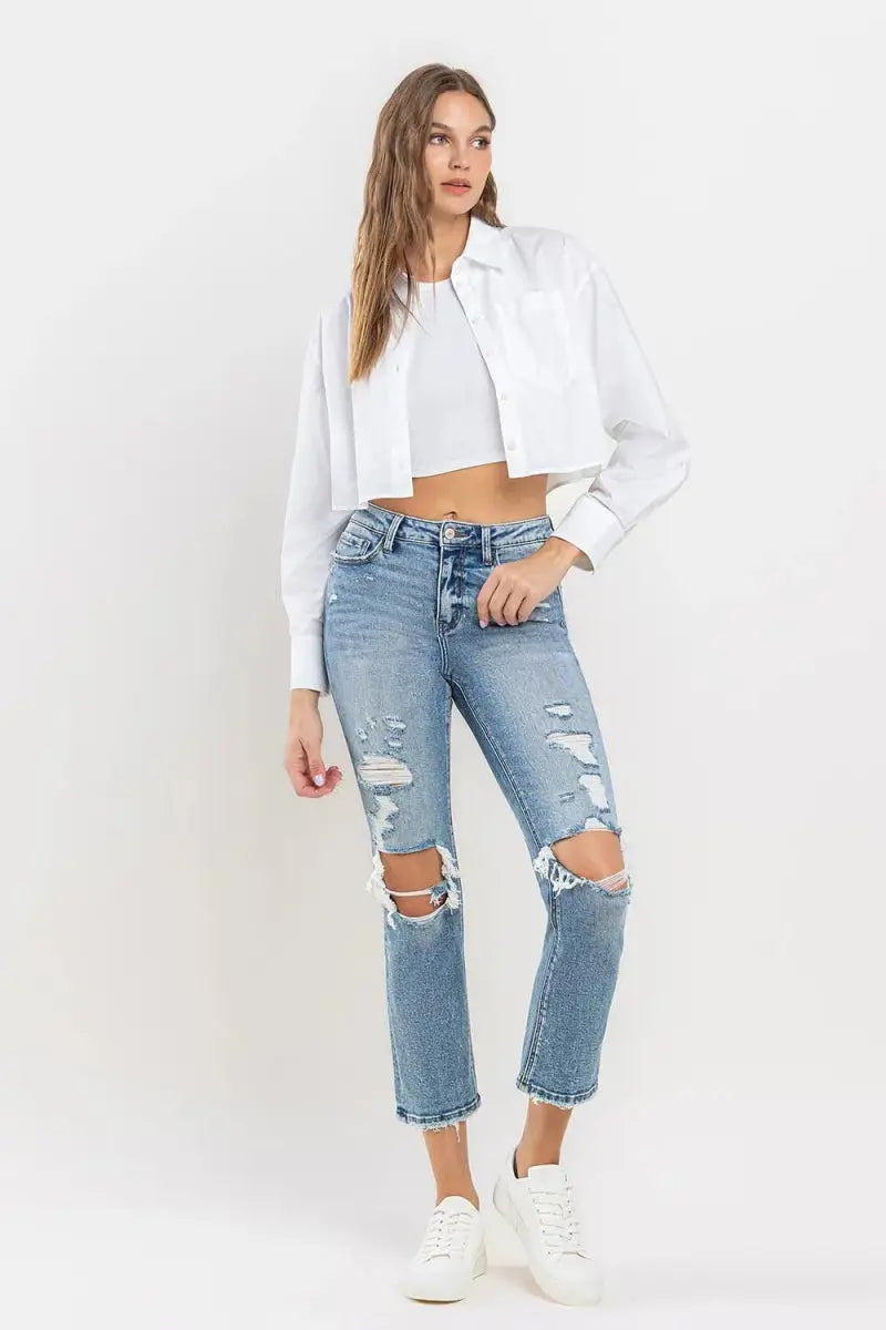 Jeans - High Rise Comfort Fit - Slim Straight