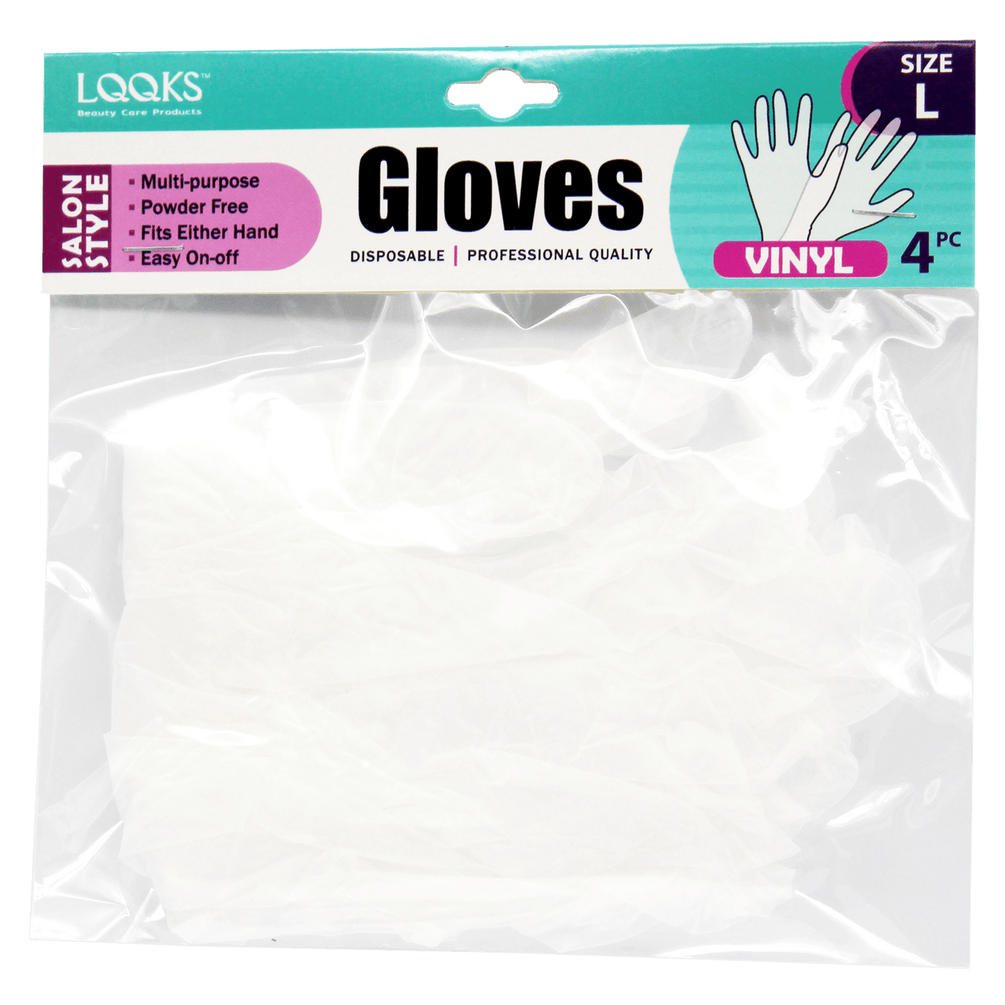 LQQKS Vinyl Gloves 4 pc