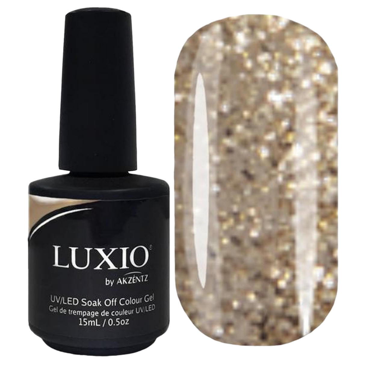 Luxio - Glitter Gold Gel Polish, 15ml