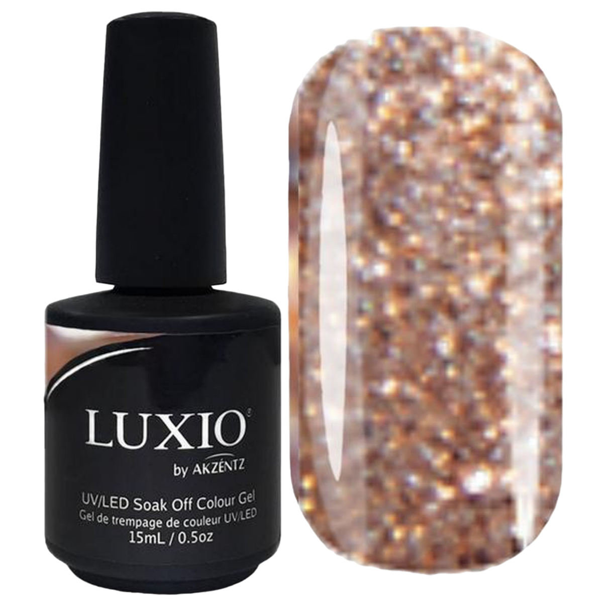 Luxio - Glitter Rose-Gold Gel Polish, 15ml