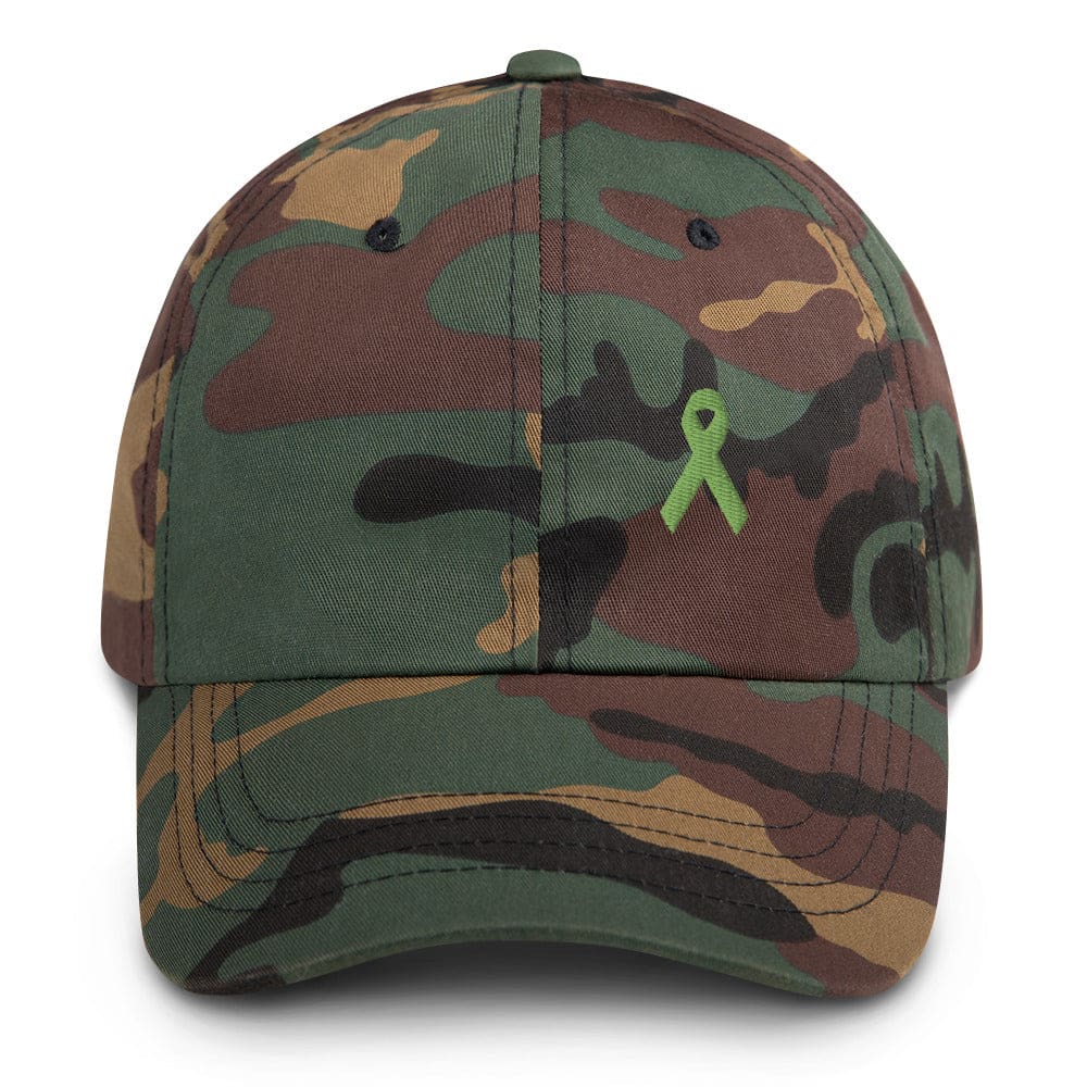 Lymphoma Awareness Adjustable Hat with Green Ribbon