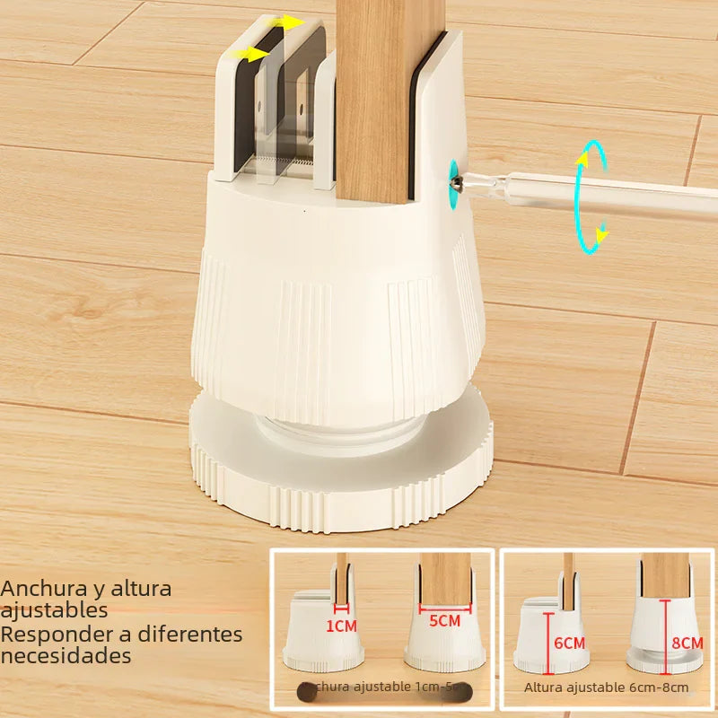 Adjustable Furniture Leg Risers for Tables and Desks