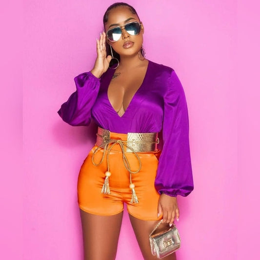 Mameluco morado y naranja "So Crazy In Love"