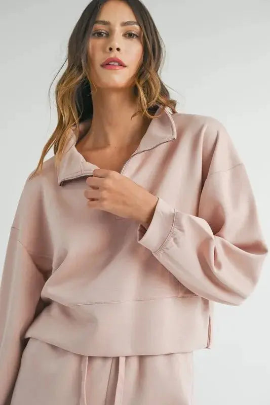 Women's Loungewear Set - Half Zip Two Piece - Cozy Comfort