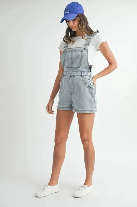 Denim Romper - Casual & Comfortable Overall