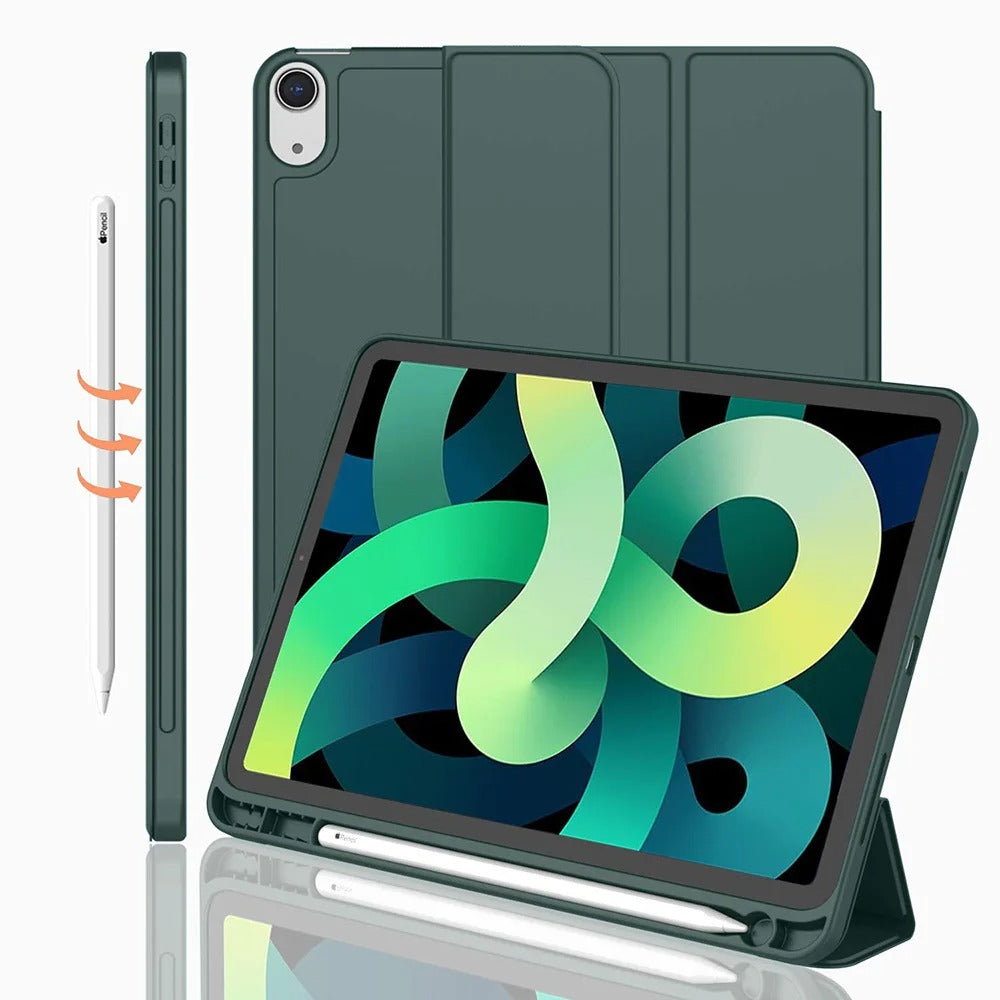 ESTUCHE DE CUERO PARA IPAD DE APPLE CON PATRÓN TEMÁTICO VERANIEGO Y SOPORTE PARA LÁPIZ ÓPTICO