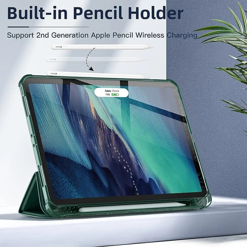 ESTUCHE DE CUERO PARA IPAD DE APPLE CON PATRÓN TEMÁTICO VERANIEGO Y SOPORTE PARA LÁPIZ ÓPTICO