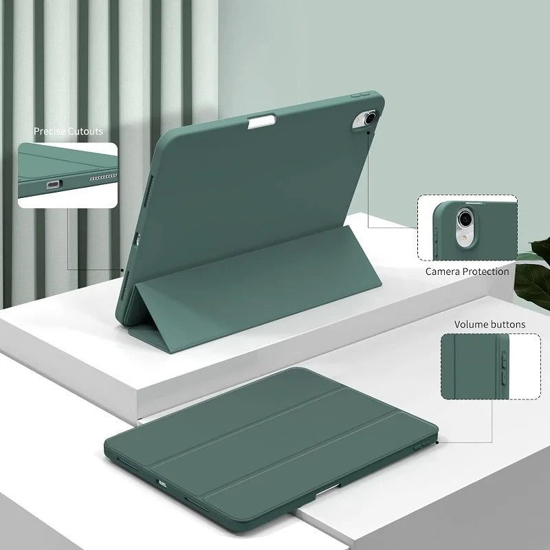ESTUCHE DE CUERO PARA IPAD DE APPLE CON PATRÓN TEMÁTICO VERANIEGO Y SOPORTE PARA LÁPIZ ÓPTICO