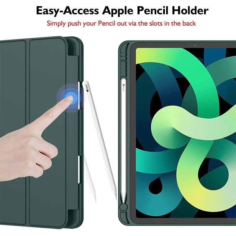 ESTUCHE DE CUERO PARA IPAD DE APPLE CON PATRÓN TEMÁTICO VERANIEGO Y SOPORTE PARA LÁPIZ ÓPTICO