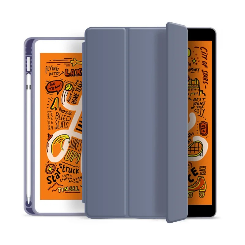 ESTUCHE DE CUERO PARA IPAD DE APPLE CON PATRÓN TEMÁTICO VERANIEGO Y SOPORTE PARA LÁPIZ ÓPTICO