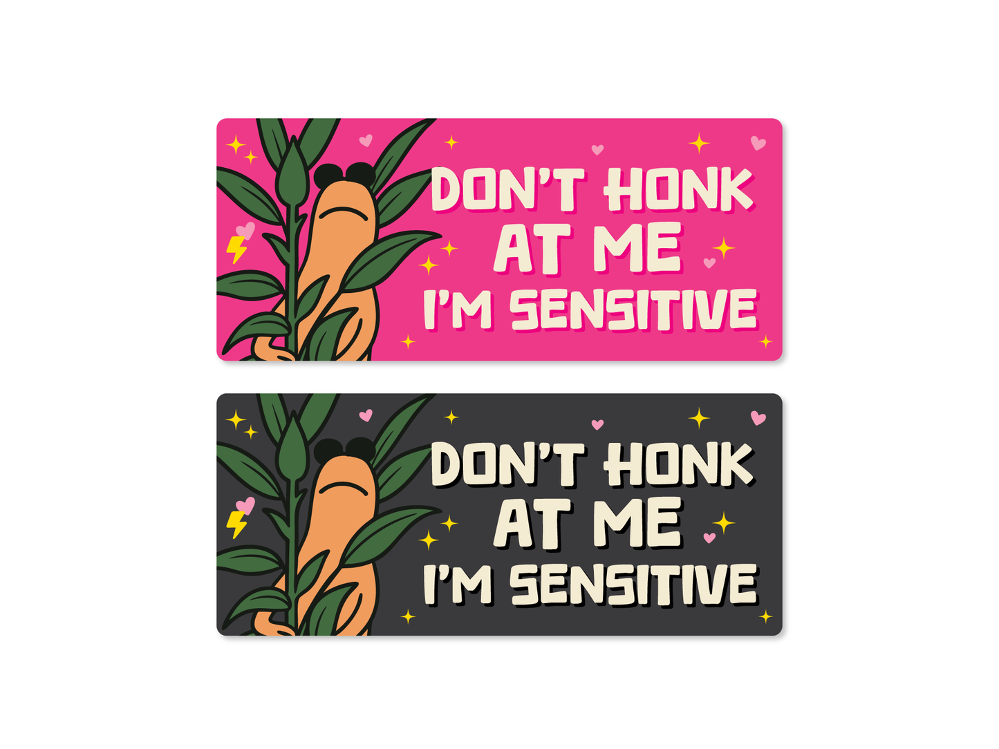 Marcus the Worm, Don't Honk at Me I'm Sensitive 7" Bumper Sticker or Magnet