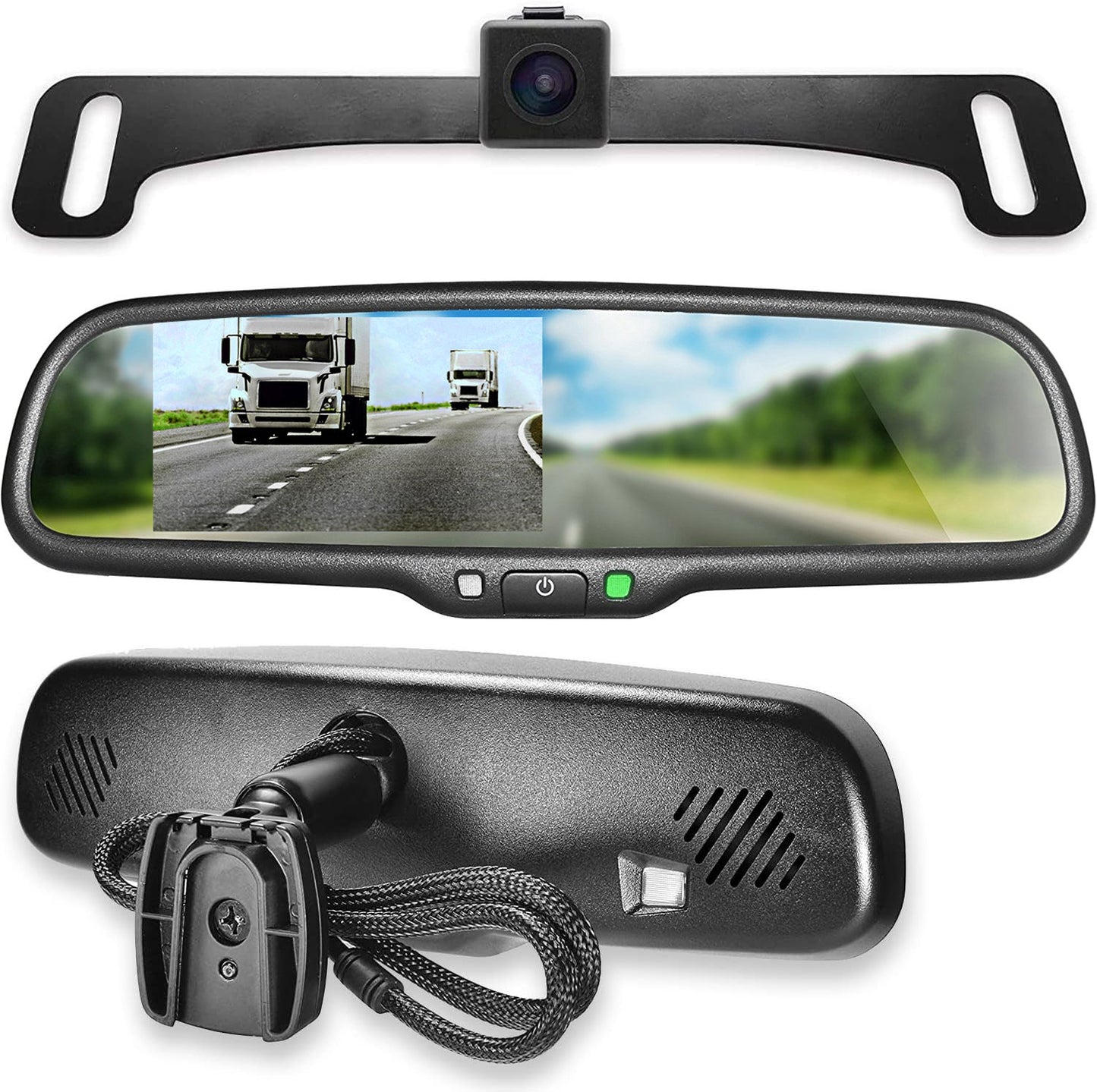 Master Tailgaters 10.5" Rear View Mirror with 4.3" LCD Screen and 170° Backup Camera | Rearview Universal Fit | Auto Adjusting Brightness LCD | Anti Glare | Full Original Mirror Replacement