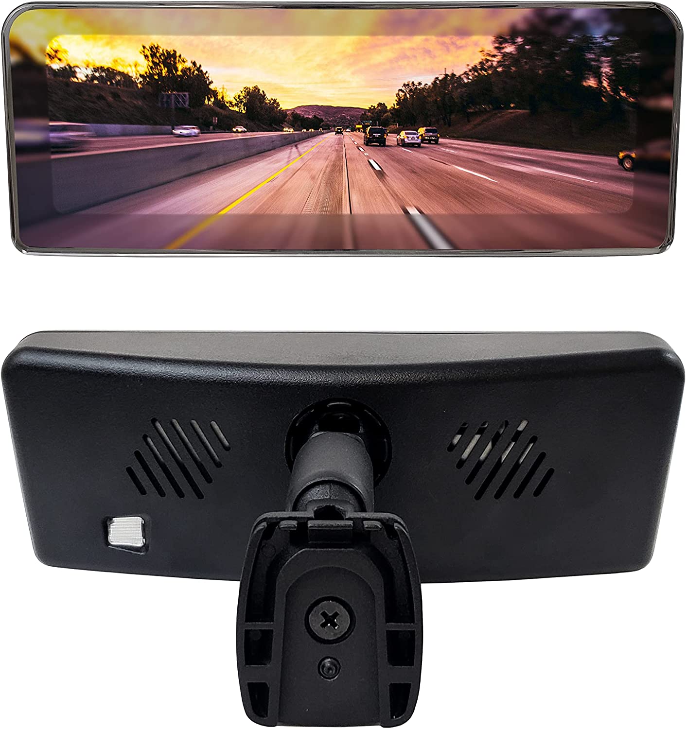 Master Tailgaters 8" Frameless Rear View Mirror with 7" LCD Screen | Rearview Universal Fit Mount | 4 Video Inputs | Auto Adjusting Brightness LCD | Anti Glare | Full Original Mirror Replacement