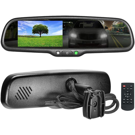 Master Tailgaters 10.5" Rear View Mirror with 4.3" LCD Screen + Auto Dimming Mirror | Ultra Bright | Rearview Universal Fit | Auto Adjusting Brightness LCD | Anti Glare | Full Mirror Replacement