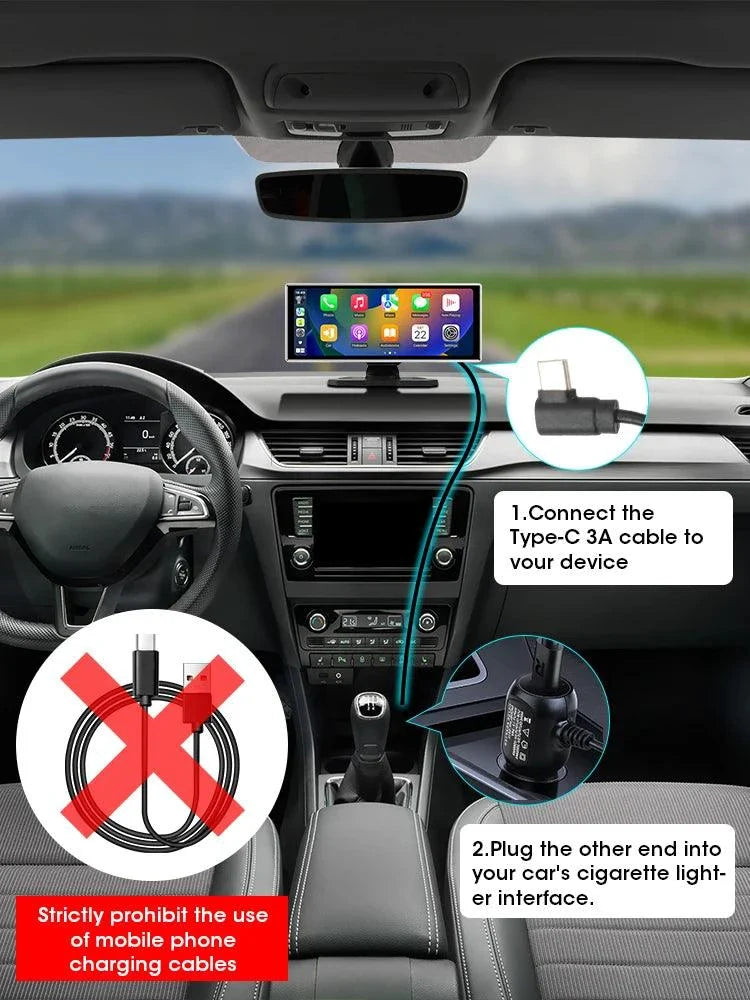 Best 11.26 inch Car DVR 4K Dash Cam Dual Lens Wireless