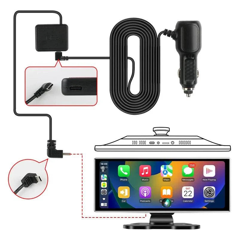 Best 11.26 inch Car DVR 4K Dash Cam Dual Lens Wireless