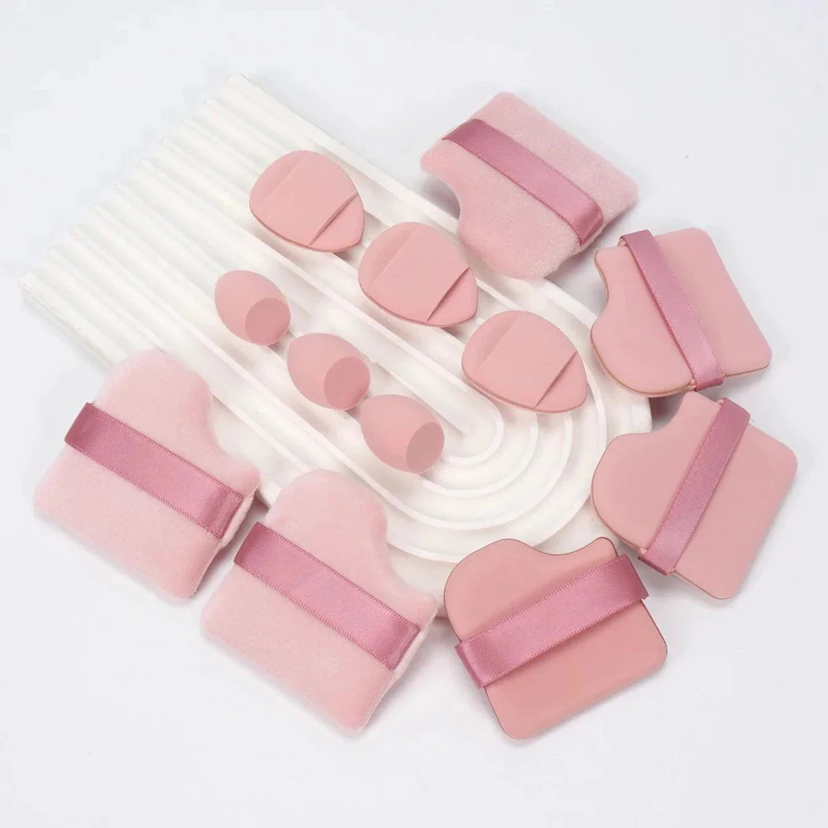 12 Piece All Purpose Makeup Sponge Set with Loose Powder