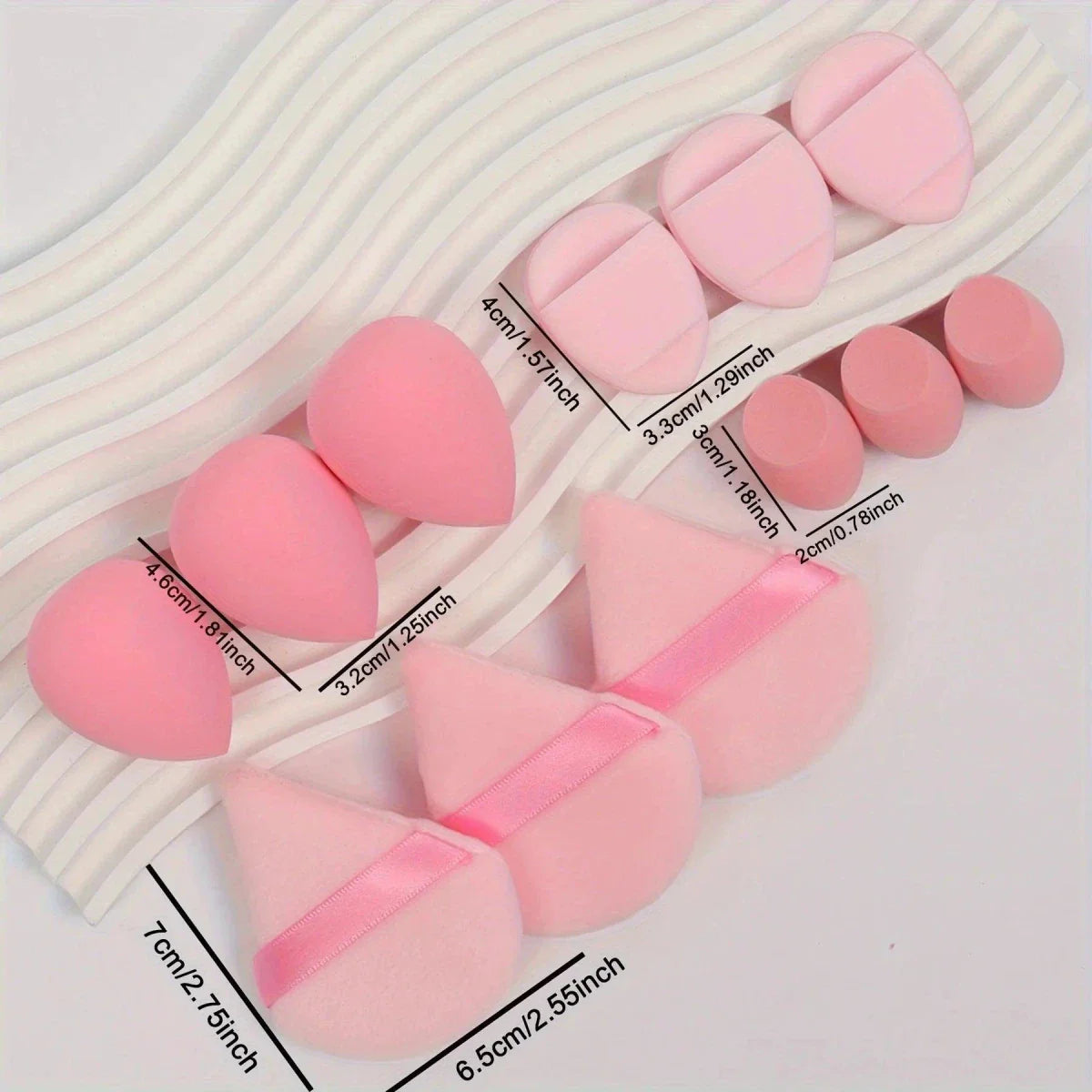 12 Piece All Purpose Makeup Sponge Set with Loose Powder