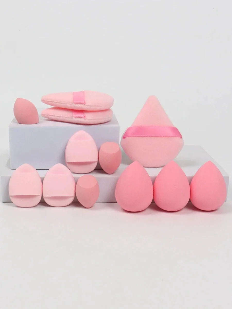12 Piece All Purpose Makeup Sponge Set with Loose Powder