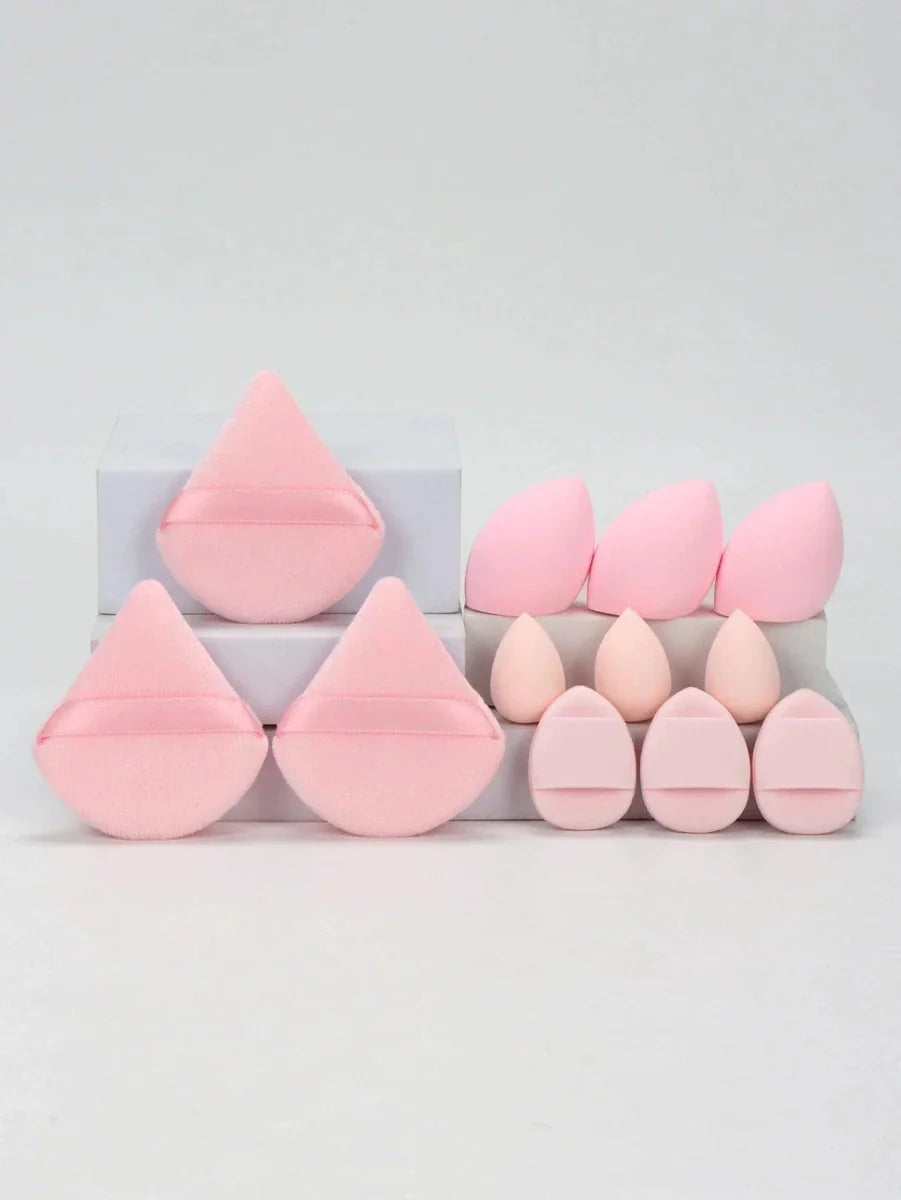 12 Piece All Purpose Makeup Sponge Set with Loose Powder