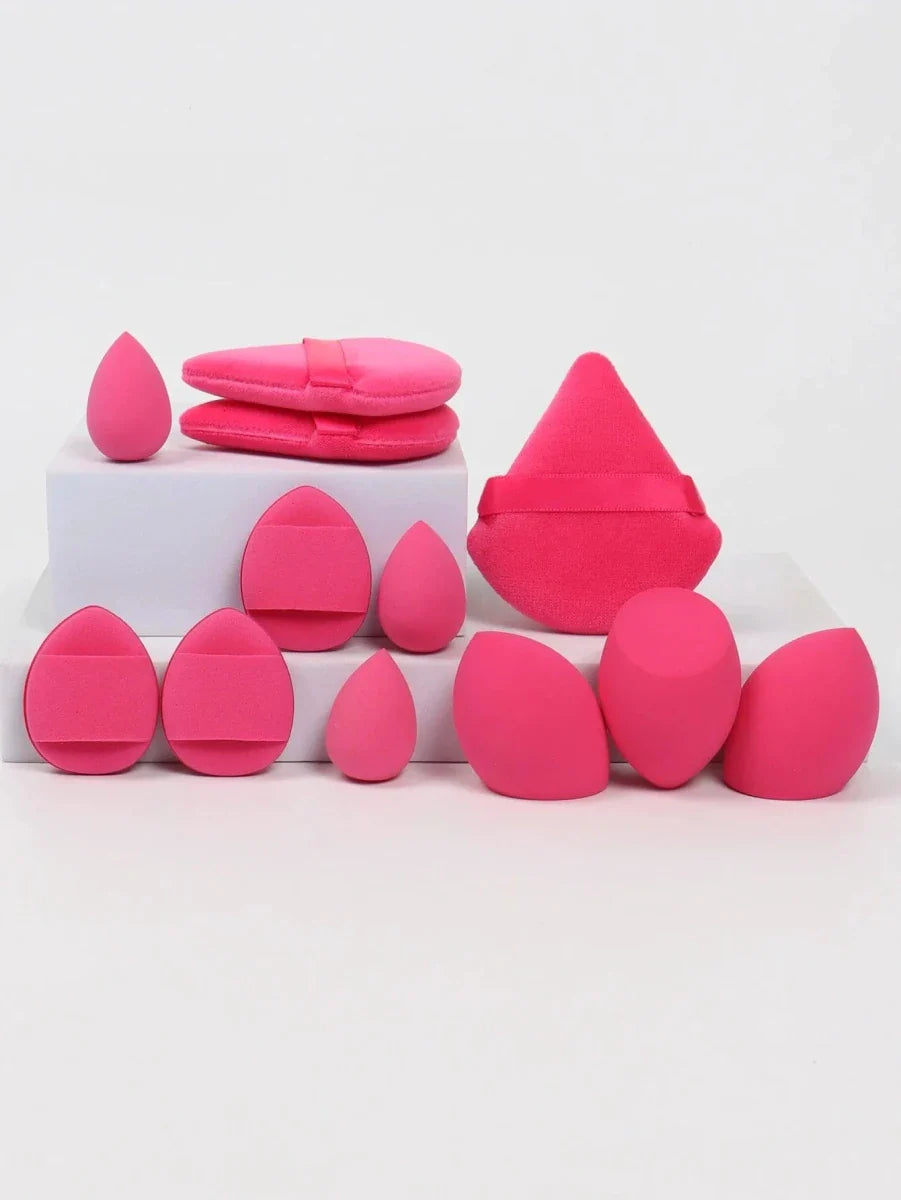 12 Piece All Purpose Makeup Sponge Set with Loose Powder