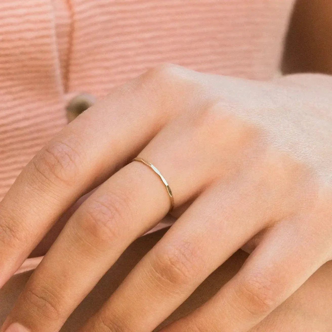 14K Gold Filled Textured Stacking Ring