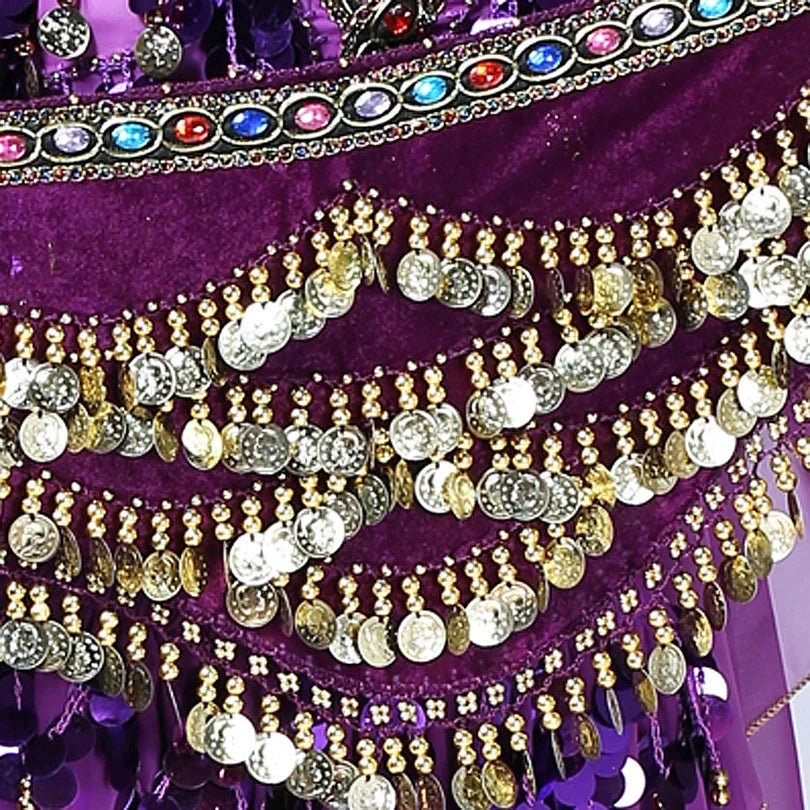 1PC New Style Belly Dance Belt Newest Multi-color Glass Silk Velvet Dancing Belt Scarf Crystal BellyDance Waist Chain Hip Scarf