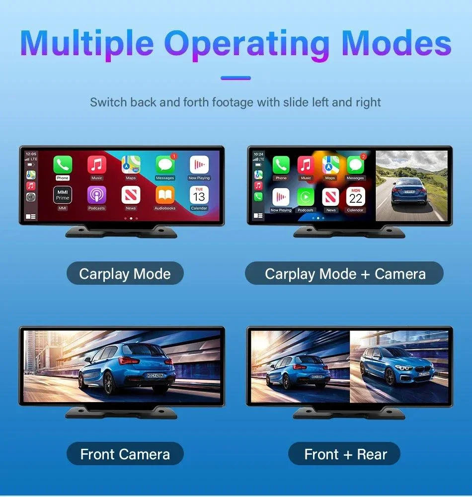 4K 10.26'' Mirror Dash Cam w/ Carplay & Android Auto