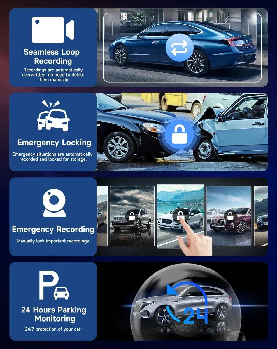 4K 10.26'' Mirror Dash Cam w/ Carplay & Android Auto