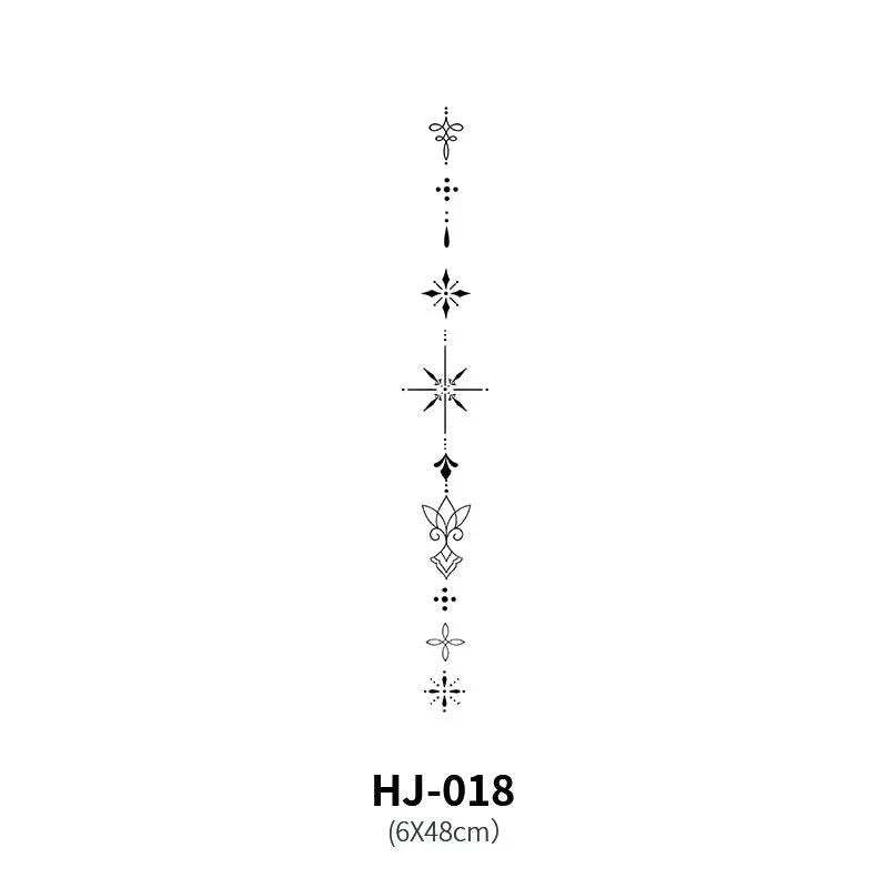 Botanical Spine Tattoo Decal
