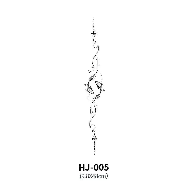 Botanical Spine Tattoo Decal