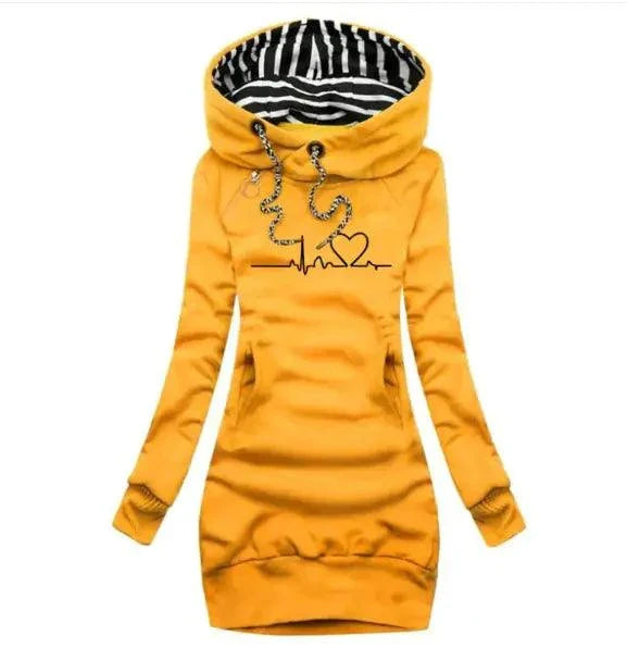 Chic Hooded Sweatshirt Dress