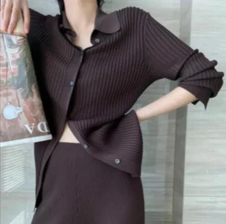 Chic Knit Collared Ensemble