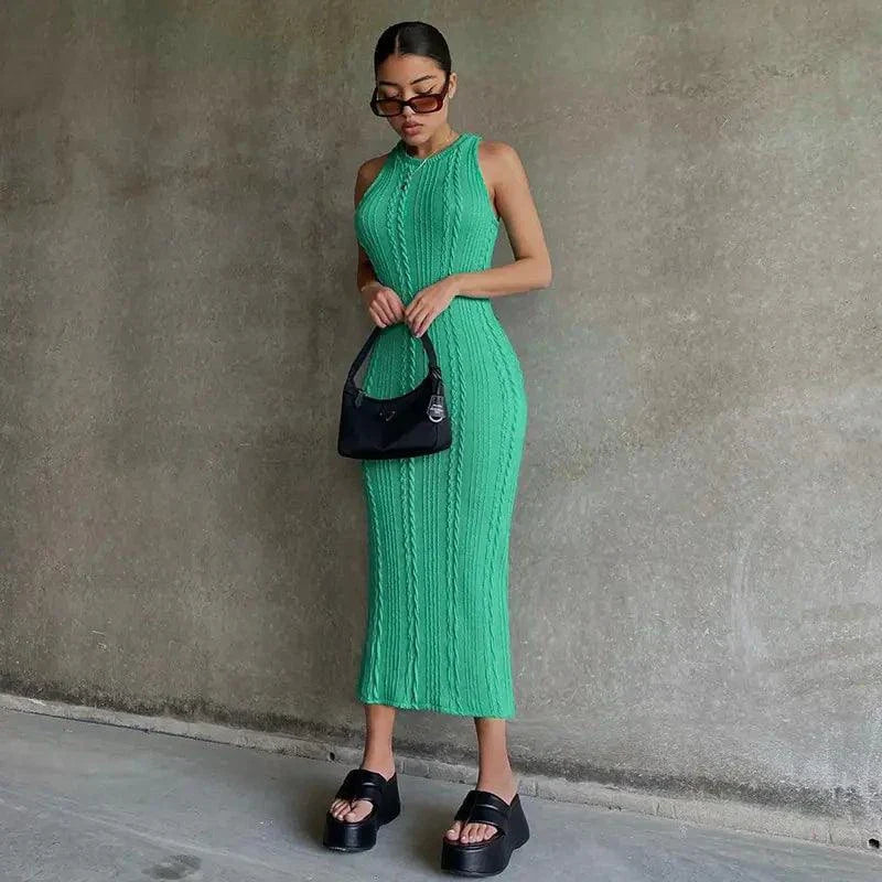 Chic Knitted Tank Sweater Dress