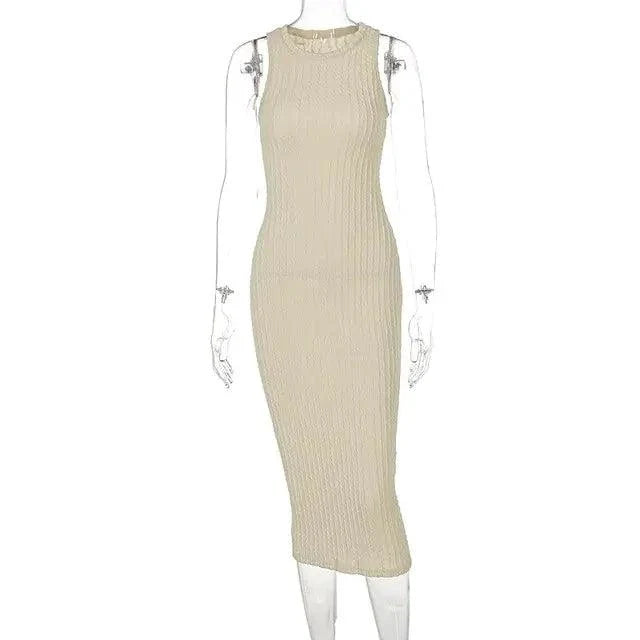 Chic Knitted Tank Sweater Dress