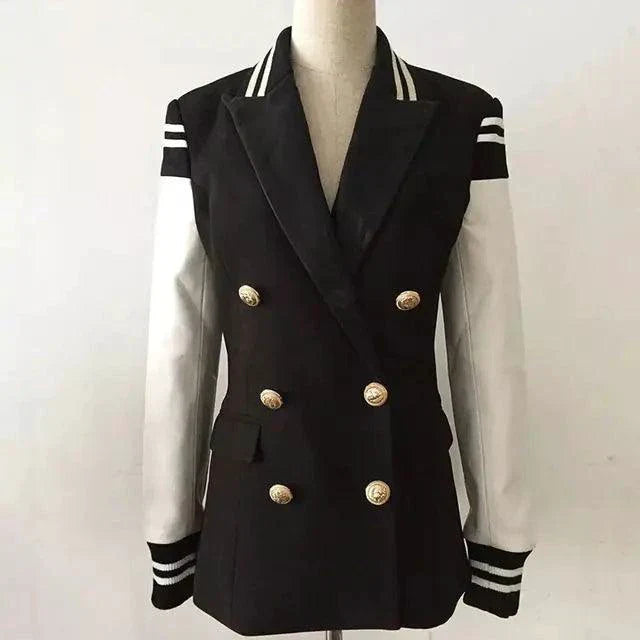 Chic Leather Blazer Coat