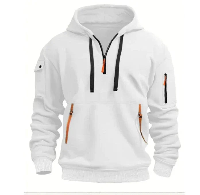 Cotton Dropped Shoulder Hooded Sweatshirt
