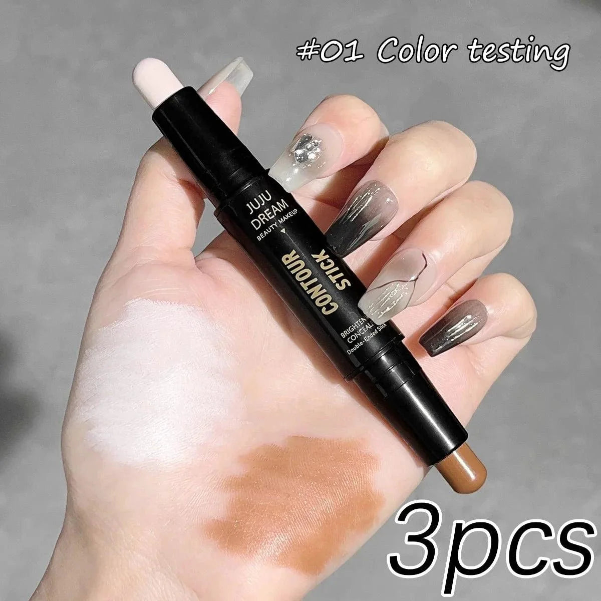 Double Ended Dual Purpose High Light Trimming Stick Three Dimensional Contour Nose Shadow Facial Shape Brighten and Trim