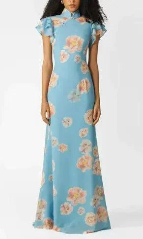 Floral Elegance Puff Sleeve Dress