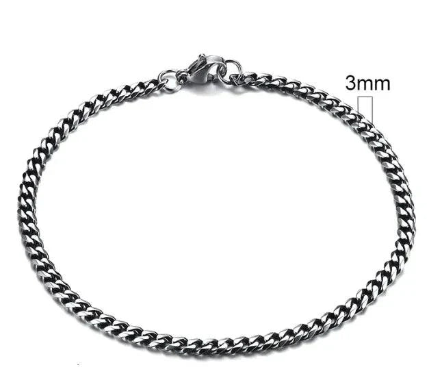 Gold-Tone Stainless Steel Cuban Bracelet 3-11mm