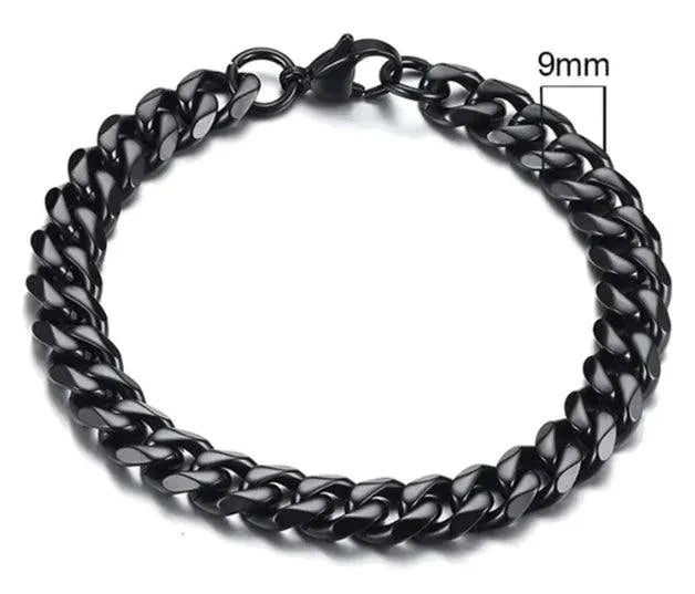 Gold-Tone Stainless Steel Cuban Bracelet 3-11mm