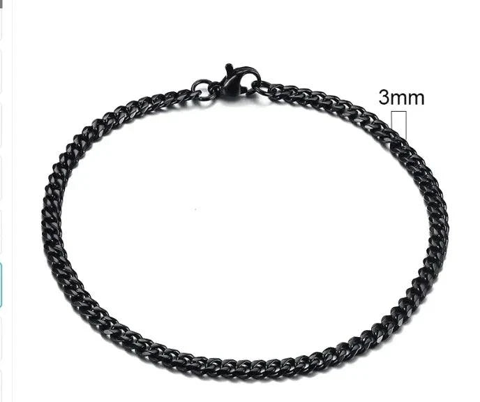 Gold-Tone Stainless Steel Cuban Bracelet 3-11mm