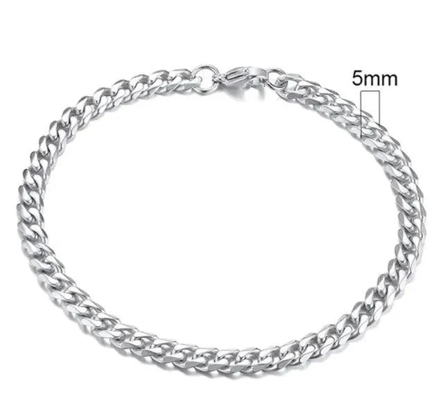 Gold-Tone Stainless Steel Cuban Bracelet 3-11mm