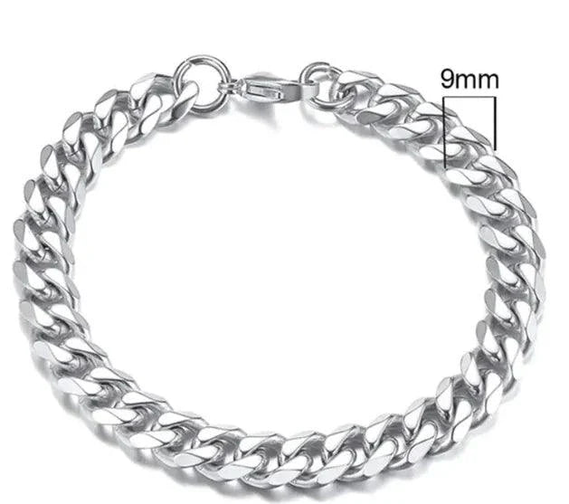 Gold-Tone Stainless Steel Cuban Bracelet 3-11mm