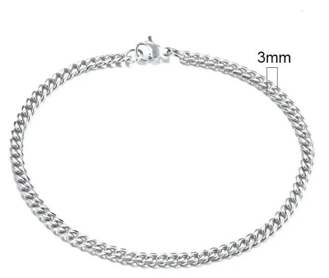 Gold-Tone Stainless Steel Cuban Bracelet 3-11mm