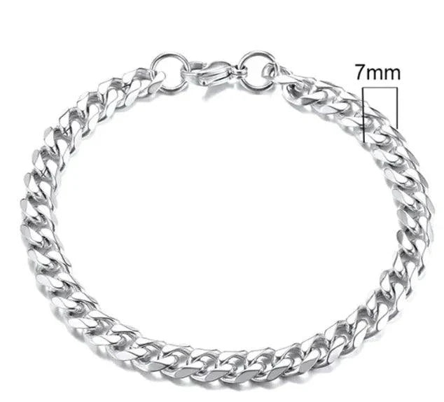 Gold-Tone Stainless Steel Cuban Bracelet 3-11mm